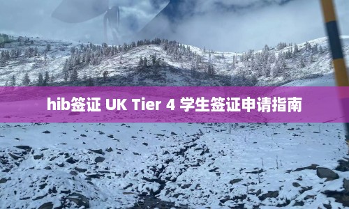 hib签证 UK Tier 4 学生签证申请指南  第1张