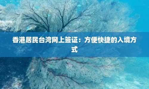 香港居民台湾网上签证：方便快捷的入境方式  第1张