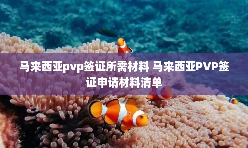 马来西亚pvp签证所需材料 马来西亚PVP签证申请材料清单  第1张