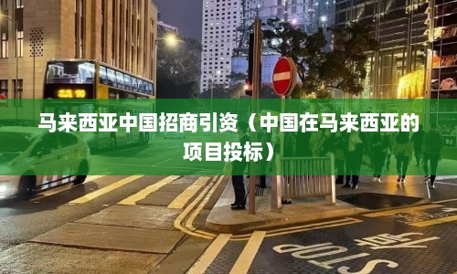 马来西亚中国招商引资（中国在马来西亚的项目投标）  第1张