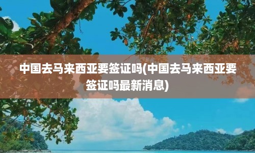 中国去马来西亚要签证吗(中国去马来西亚要签证吗最新消息)  第1张