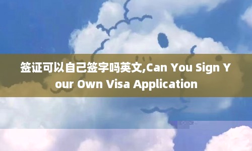 签证可以自己签字吗英文,Can You Sign Your Own Visa Application  第1张
