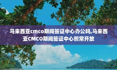 马来西亚cmco期间签证中心办公吗,马来西亚CMCO期间签证中心照常开放  第1张