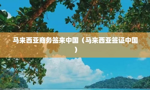 马来西亚商务签来中国（马来西亚签证中国）  第1张