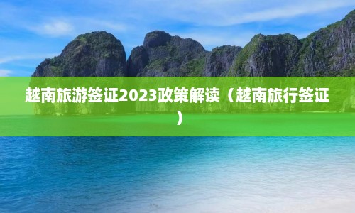 越南旅游签证2023政策解读（越南旅行签证）  第1张